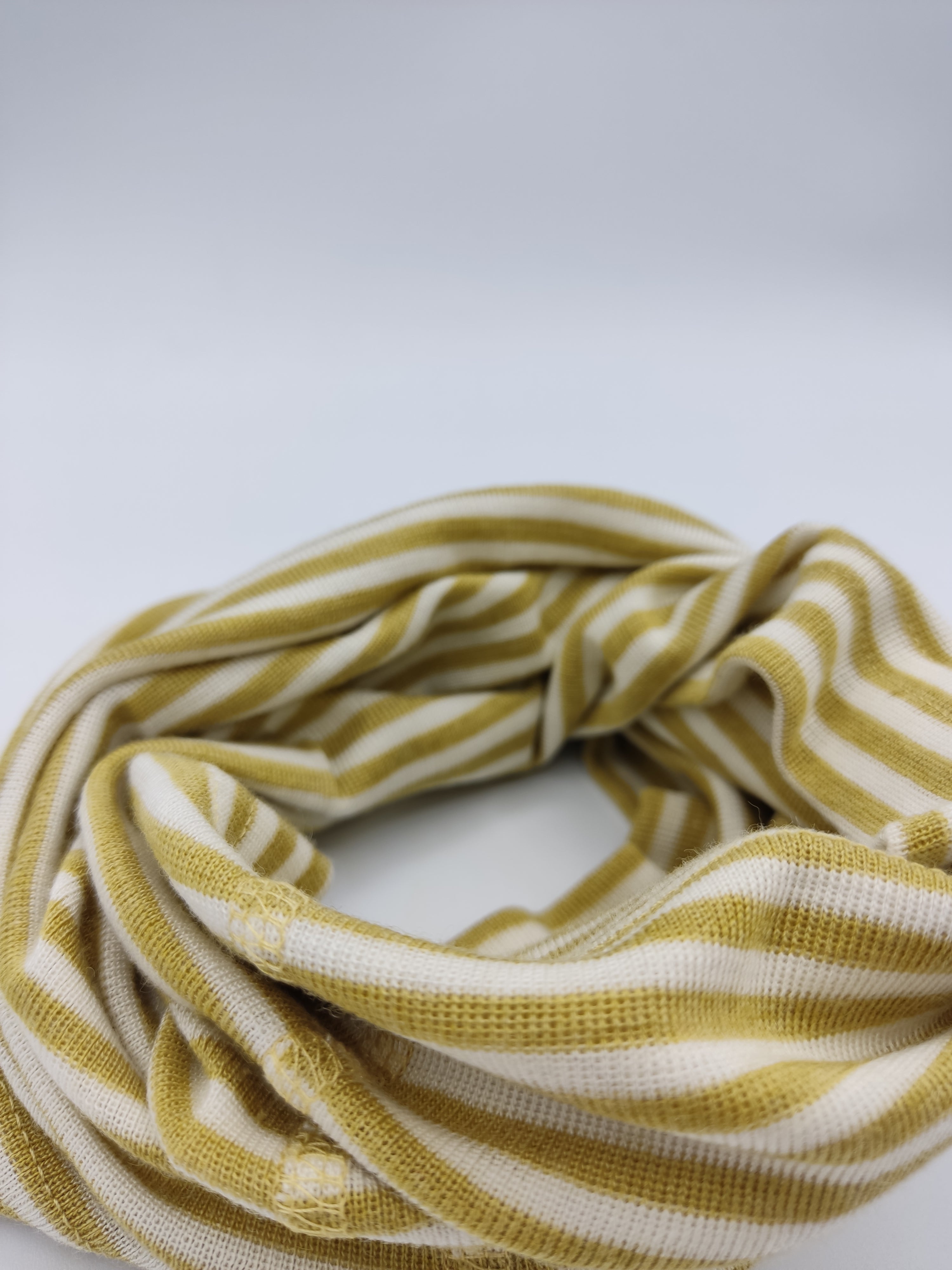 Scaldacollo in lana e seta per bambino e adulto // riga Senape